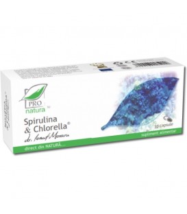 Spirulina & Chlorella, 30 capsule imagine produs 2021 cufarulnaturii.ro