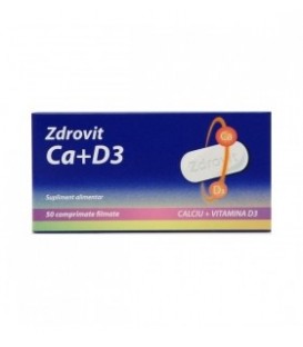 Calciu + vitamina D3, 50 tablete imagine produs 2021 cufarulnaturii.ro