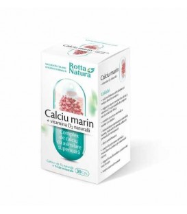 Calciu marin + vitamina D2, 30 capsule imagine produs 2021 cufarulnaturii.ro