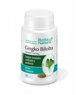 Ginkgo Biloba extract 60 mg, 30 capsule imagine produs 2021 cufarulnaturii.ro