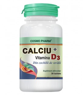 Calciu + Vitamina D3, 30 tablete imagine produs 2021 cufarulnaturii.ro