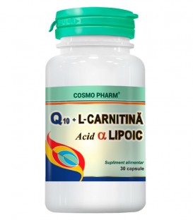 Q10 Gel + L-Carnitina + Acid alfa lipoic, 30 capsule imagine produs 2021 cufarulnaturii.ro