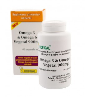 Omega 3 & Omega 6 Vegetal 900 mg, 40 capsule imagine produs 2021 cufarulnaturii.ro