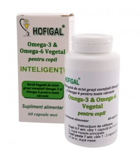 Omega 3 & Omega 6 Vegetal pentru copii, 60 capsule imagine produs 2021 cufarulnaturii.ro