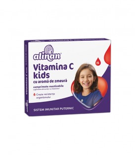 Alinan Vitamina C Kids Zmeura, 20 comprimate imagine produs 2021 cufarulnaturii.ro