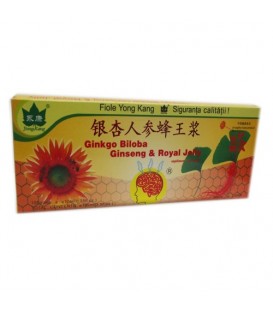 Ginkgo biloba, Ginseng & Royal Jelly, 10 fiole x 10 ml imagine produs 2021 cufarulnaturii.ro