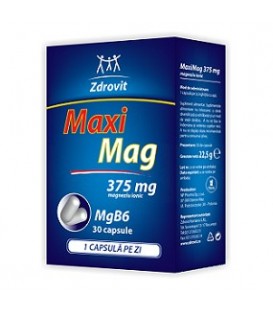 MaxiMag 375 mg, 30 capsule imagine produs 2021 cufarulnaturii.ro