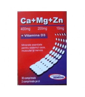 Ca + Mg + Zn + vitamina D3, 30 tablete