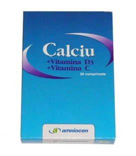 Calciu + Vitamina C + Vitamina D3, 20 capsule