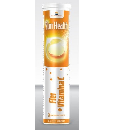 Fier + vitamina C âˆ’ Sun Health, 20 tablete