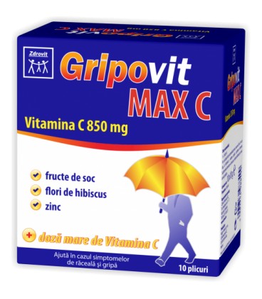 Gripovit MaxC, Vitamina C, 850 mg 10 doze