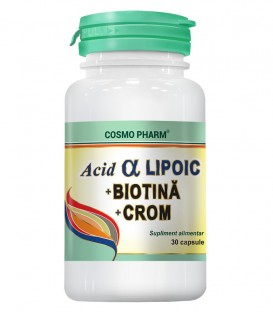 Acid Alfa Lipoic + Biotina + Crom, 30 capsule