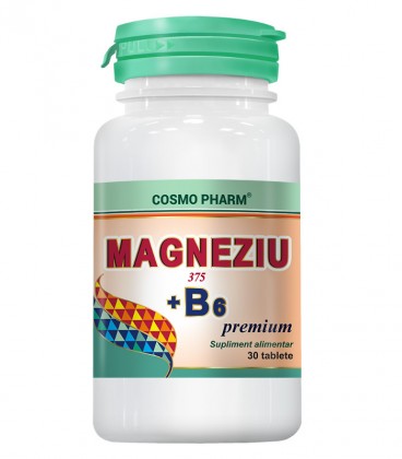Magneziu 375 + B6 premium, 30 tablete