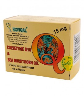 Coenzima Q10 in ulei de catina 15 mg, 40 capsule