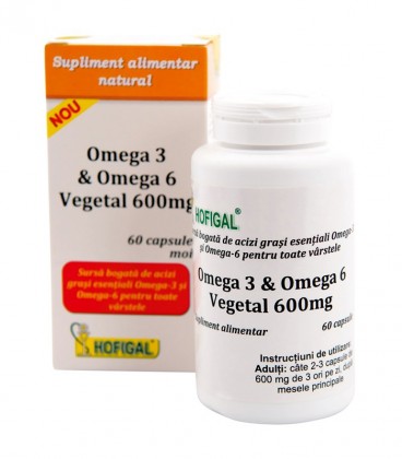 Omega 3 & Omega 6 Vegetal, 600mg 60 capsule