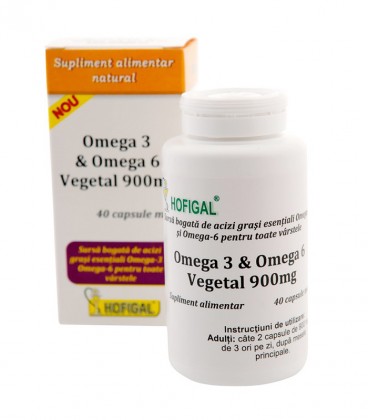 Omega 3 & Omega 6 Vegetal, 900mg 40 cps