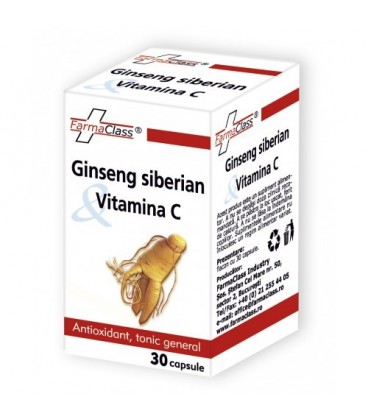 Ginseng siberian Vitamina C, 30 capsule