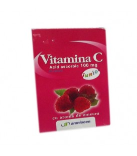 Vitamina C junior 100 mg zmeura, 20 tablete