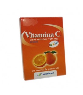 Vitamina C junior 100 mg portocale, 20 tablete
