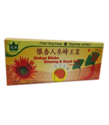 Fiole Ginkgo Biloba Ginseng & Royal Jelly 10 fiole X 10 ml