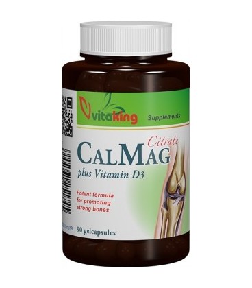 Ca+Mg+Vitamina  D lichid citrat, 90 capsule