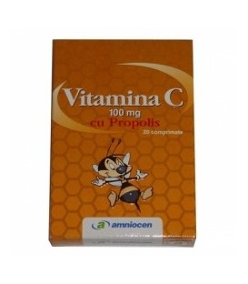 Vitamina C junior 100 mg cu propolis, 20 tablete