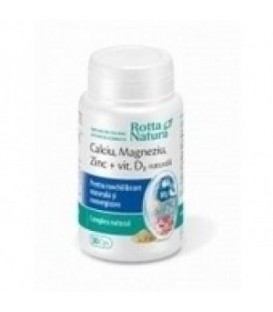 Calciu + magneziu + zinc + vitamina D2 naturala, 30 capsule